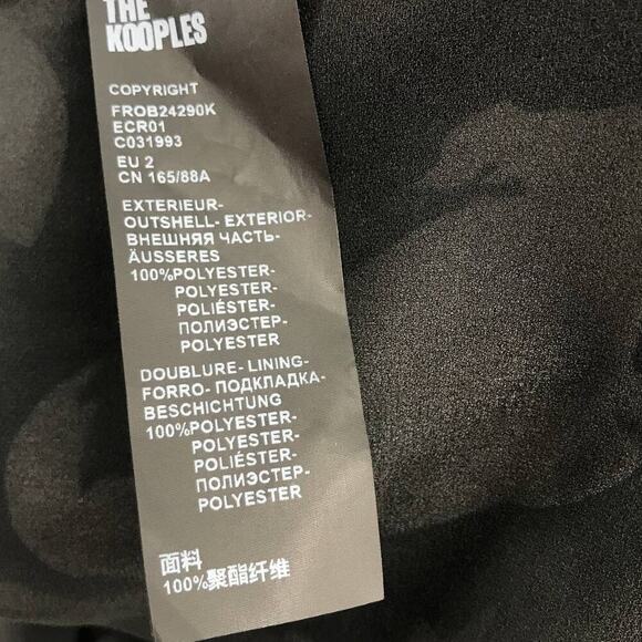 The Kooples Floral Ecru Short Printed Black Dress 2 - Picture 10 of 11